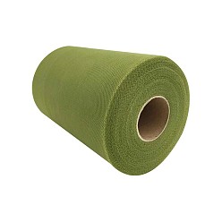 Dark Khaki Deco Mesh Ribbons, Tulle Fabric, Tulle Roll Spool Fabric For Skirt Making, Dark Khaki, 6 inch(15cm), about 100yards/roll(91.44m/roll)