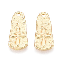 Матовый Золотой Цвет Подвески из сплава , слеза и крест, без кадмия и без свинца, матовый золотой цвет, 19.5x9x1.5 мм, отверстие : 1.5 мм