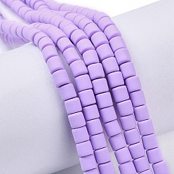 Средняя Орхидея Нити из полимерных глин, колонка, средне орхидеи, 5~7x6 мм, отверстие : 1.5~2 мм, около 61~69 шт / нитка, 15.74 дюйм