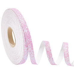 Бледно-Розовый Ленты из искусственной кожи, с пластиковой блестка, розовый жемчуг, 3/8 дюйм (10 мм), около 10.94 ярдов (10 м) / рулон