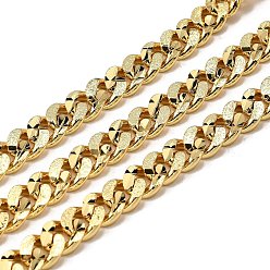 Настоящее золото 18K Латунь бордюр цепи, стойки покрытие, без кадмия и без свинца, долговечный, несварные, с катушкой, реальный 18 k позолоченный, 9x8x2.5 мм