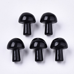 Obsidian Natural Obsidian GuaSha Stone, Gua Sha Scraping Massage Tool, for SPA Relaxing Meditation Massage, Undyed, Mushroom Shaped, 21x16mm