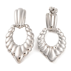 Нержавеющая Сталь Цвет Не тускнеющие 304 серьги-гвоздики из нержавеющей стали, овальные, цвет нержавеющей стали, 46x22 мм