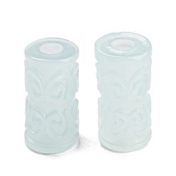 Light Cyan Translucent Resin Beads, Column, Light Cyan, 17x8.5mm, Hole: 3.5mm