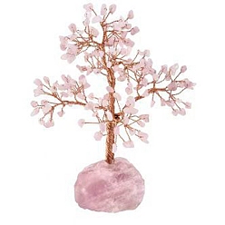 Розовый Кварц Крошка из натурального розового кварца украшение дерево жизни, Медная проволока, энергетический камень фэн-шуй, подарок для женщин и мужчин, медитация, 100~120 мм