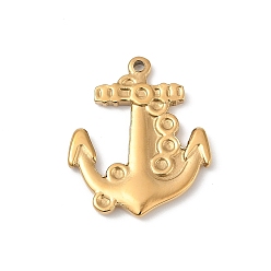 Anchor & Helm 304 подвески из нержавеющей стали, золотые, якорь, 25x21x2.5 мм, отверстие : 1.6 мм