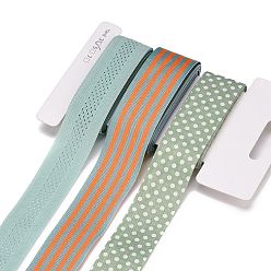 Бледно-Зеленый 9 ярдов 3 стилей полиэфирной ленты, для поделок своими руками, бантики для волос и украшение подарка, светло-зеленая цветовая палитра, бледно-зеленый, 1~1-1/8 дюйм (25~28 мм), около 3 ярдов / стиль