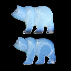 Opalite Opalite Carved Pendants, Zuni Bear Charms, 30~32.5x46~47x6~8mm, Hole: 1mm