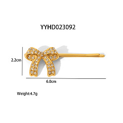 Bowknot 304 шпилька для волос из нержавеющей стали, реальный 18 k позолоченный, бантом, 60x22 мм