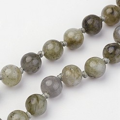 Labradorite Labradorite Beaded and Gemstone Beaded Necklaces, with Tassel Pendants, 32.87 inch(835mm)