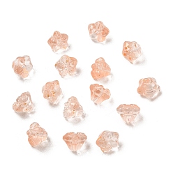 Оранжевый Прозрачные стеклянные бусины, бусины в форме колокольчика, петуния, с блеском порошок, градиент цвета, оранжевые, 10x10.5x8 мм, отверстие : 1.2 мм, 1526 шт / 1000 г