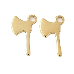 Настоящее золото 14K 304 прелести нержавеющей стали, топор прелести, реальный 14 k позолоченный, 12x7x1 мм, отверстие : 1.5 мм