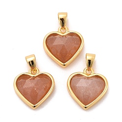 Солнечный Камень Природные прелести солнечного камня, с настоящими 18 к золотыми медными выводами, долговечный, без свинца и без кадмия, сердце, 12x11.5x5 мм, отверстие : 4x3 мм