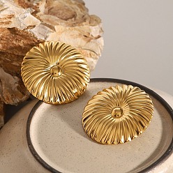 Настоящее золото 18K 304 из нержавеющей стали серьги, цветок, реальный 18 k позолоченный, 41 мм