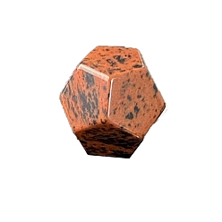 Красный Обсидиан Многоугольные фигурки из натурального красного дерева и обсидиана, статуи для украшения домашнего стола, 17x17 мм