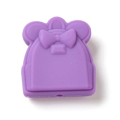 Medium Purple Silicone Focal Beads, Bag, Medium Purple, 27x24.5x11mm, Hole: 2mm