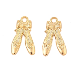 Настоящее золото 18K Латунные подвески, без кадмия, без никеля и без свинца, балетки прелести, реальный 18 k позолоченный, 21x12.5x2 мм, отверстие : 2 мм