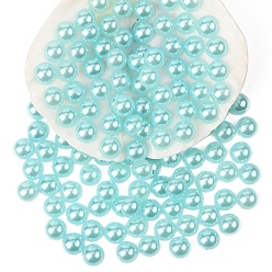 Бледно-бирюзовый 100 кабошоны из пластика имитация жемчуга шт, полукруглый, бледные бирюзовая, 4x2 мм