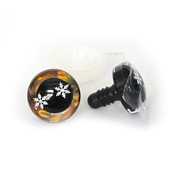 Темно-Оранжевый Снежинка узор пластиковая кукла безопасность ремесло глаз, с распоркой, для поделок куклы игрушки кукольные плюшевые животные изготовление, темно-оранжевый, 14 мм