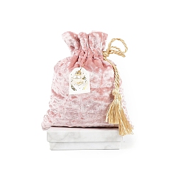 Бледно-Розовый Бархатные сумки для хранения, мешочки на шнурке, упаковочный пакет с пластиковым жемчугом, прямоугольные, розовый жемчуг, 18x13 см