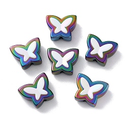 Бабочка УФ-покрытие радужными переливающимися акриловыми бусинами, два тона, бусина в бусине, бабочка, 16.5x20x10.5 мм, отверстие : 2.8 мм