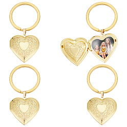 Золотой 4шт. латунный брелок-медальон в форме сердца, с медными кольцами, золотые, 75 мм