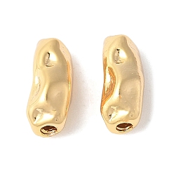 Настоящее золото 18K Самородки латунные бусины, стойки покрытие, прочное покрытие, без никеля , реальный 18 k позолоченный, 9x4x4 мм, отверстие : 1.2 мм