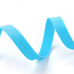 Темно-Голубой Полиэстер Grosgrain ленты, петершам лента, для изготовления ювелирных изделий, глубокое синее небо, 3/8 дюйм (10 мм), 50yards / рулон (45.72 м / рулон)