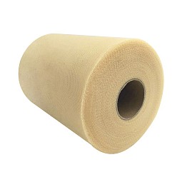 Wheat Deco Mesh Ribbons, Tulle Fabric, Tulle Roll Spool Fabric For Skirt Making, Wheat, 6 inch(15cm), about 100yards/roll(91.44m/roll)