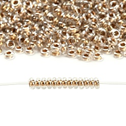 (989) Gilt Lined Crystal Toho 6/0 полукруглые бусины, японский бисер, (989) позолоченный кристалл, 4x1.9 мм, отверстие : 1.5 мм, Около 1500 шт / 50 г