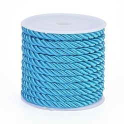 Темно-Голубой Полиэфирного корда, витой шнур, глубокое синее небо, 5 мм, около 4.37 ярдов (4 м) / рулон