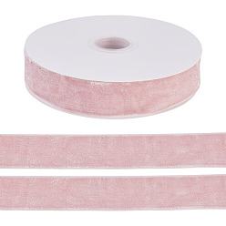 Pink 10 Yards Polyester-Samtband, silbernes Glitzerband, für diy Schmuck machen, rosa, 1 Zoll (25~26 mm)