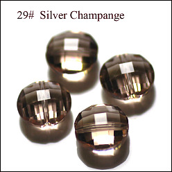 Цвет Древесины Имитация Австрийские кристаллические шарики, класс AAA, граненые, плоско-круглые, деревесиные, 12x6.5 мм, отверстие : 0.9~1 мм