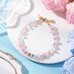 Натуральный Агат Браслеты из натурального розового кварца и агата для женщин, 8-1/8 дюйм (20.5 см)