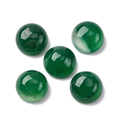 Зеленый агат Агатовые кабошоны из натурального зеленого оникса, окрашенная и подогревом, полукруглые / купольные, 10x5 мм