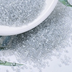 (DB0271) Сверкающий Серебристо-серый Хрустальный на Подкладкойе Бусины miyuki delica, цилиндр, японский бисер, 11/0, (ДБ 0271) кристалл с серой линией, 1.3x1.6 мм, отверстия: 0.8 мм, около 10000 шт / мешок, 50 г / мешок