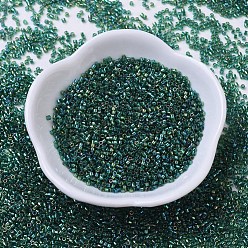 (DB0175) Transparent Emerald AB MIYUKI Delica Beads, Cylinder, Japanese Seed Beads, 11/0, (DB0175) Transparent Emerald AB, 1.3x1.6mm, Hole: 0.8mm, about 10000pcs/bag, 50g/bag