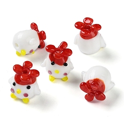 (123L) Белый крем непрозрачный блеск Бусы лэмпворк ручной работы, цыпленок, огнеупорный кирпич, 16~17x17~17.5x14~14.5 мм, отверстие : 2.2 мм, около 30 шт / нитка, 18.50''~18.90'' (47~48 см)