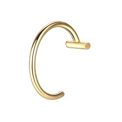 Золотой Поддельные кольца для губ из нержавеющей стали, нет клипсы для пирсинга на кольцах для губ, золотые, 10 мм, штифты : 1 мм