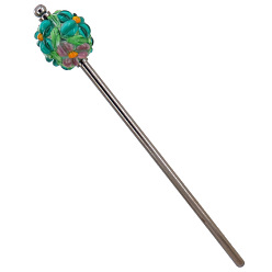 Türkis Haarstäbe aus Lampwork und Messing, Haarschmuck für Frauen und Mädchen, Türkis, 155x25 mm