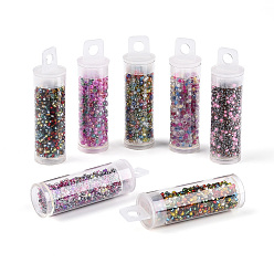 (52) Непрозрачная лаванда 7 бутылки наборы стеклянных бусин своими руками, разнообразные, разнообразные, разноцветные, 1~25.5x1.5~5 мм, отверстие : 0.6~1.5 мм, емкость: 10 мл (0.34 жидких унций)