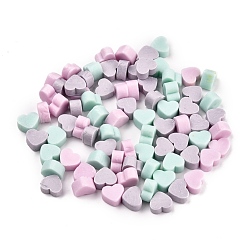 (52) Непрозрачная лаванда Частицы сургуча, для ретро печать печать, сердце, разноцветные, 7.3x8.6x5 мм , около 110~120 шт / мешок