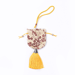 Бледно-Золотистый Мешочки для упаковки шелка, старинный ароматный пакетик с саше, с кисточкой, бледно золотарник, 32~34 см