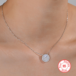 Серебро Элегантные 925 полые серебряные ожерелья с подвесками в виде бабочек для ежедневных поездок на работу и отдыха, серебряные, 15.75 дюйм (40 см)