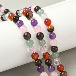Смешанные камни Природных драгоценных камней смешанного бисер нитей, круглые, 6 мм, отверстие : 1 мм, около 67 шт / нитка, 14.69'' (37.3 см)