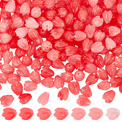 Corail Clair 200pcs perles de corail synthétiques teintes, pour le bricolage fabrication de bijoux, fleur de jasmin, corail lumière, 8~8.5x6.5~7mm, Trou: 1mm