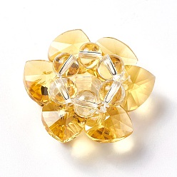 Золотистый Стеклянные бусины тканые, кассетные шарики, лотос, золотые, 35x19 мм, отверстие : 8 мм