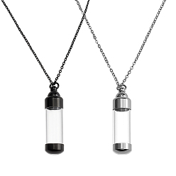 (52) Непрозрачная лаванда 2 шт. 2 стили прозрачные акриловые колонны в виде флаконов духов, украшения из нержавеющей стали для женщин, разноцветные, 18.82~19.61 дюйм (47.8~49.8 см), 1 шт / стиль