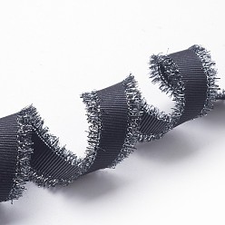 Schwarz Ausgefranste Ripsbänder aus Polyester, mit Fransen Quaste, Schwarz, 5/8 Zoll (16 mm), ungefähr 100 Yards / Rolle (91.44 m / Rolle)