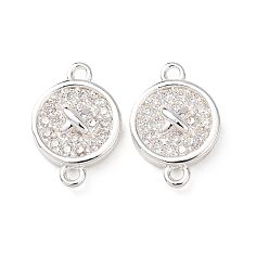 Платина Латунные микропрозрачные кубические циркониевые соединения, плоско-круглые, платина, 12x8x2.5 мм, отверстие : 1 мм
